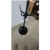 Image 4 : Black Metal Freestanding Coat Rack with Two Tiers of Hooks and Round Base