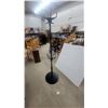 Image 5 : Black Metal Freestanding Coat Rack with Two Tiers of Hooks and Round Base