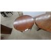 Image 5 : Pair of Round Wooden Accent Tables with Turned Legs and X-Stretcher Base