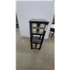 Image 1 : Mission Style Stained Glass Accent Table with Shelf and Power Cord