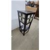 Image 2 : Mission Style Stained Glass Accent Table with Shelf and Power Cord