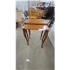Image 2 : Set of 2 Vintage Wooden Nesting Tables With Carved Cabriole Legs and Shaped Tops biggest one