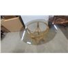 Image 4 : Vintage Mid-Century Modern Round Bentwood Rattan Pedestal Table, Glass Top