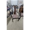 Image 2 : Set of 8 Dining Chairs with Upholstered Seats and Carved Backs