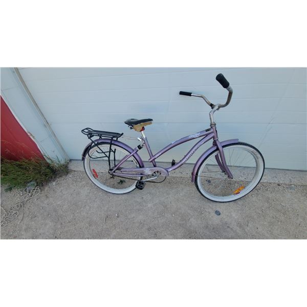 Infinity Lahaina Women's Cruiser Bicycle with Whitewall Tires, Fenders, and Rear Cargo Rack 26”
