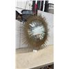 Image 1 : Sunburst Mirror with Gold-Tone Metal Rods, Approximately 44” Diameter