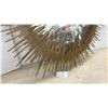 Image 2 : Sunburst Mirror with Gold-Tone Metal Rods, Approximately 44” Diameter