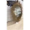 Image 5 : Sunburst Mirror with Gold-Tone Metal Rods, Approximately 44” Diameter