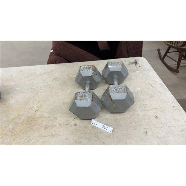 Twi 45 Lb. Hex Steel Dumbbells