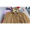 Image 6 : London Fog Maincoats Men's Tan Suede Car Coat with Faux Shearling Lining, Size 38