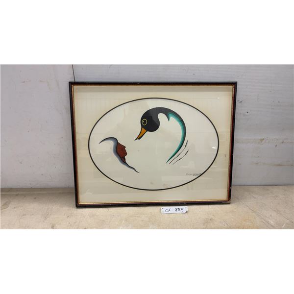 Collins, Campbell '89 Framed Art Print of Duck and Human Profile, 20 × 26”