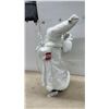 Image 2 : White and Silver Santa Claus Figurine with Staff and Bag, 28” Tall