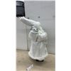 Image 3 : White and Silver Santa Claus Figurine with Staff and Bag, 28” Tall