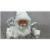 Image 5 : White and Silver Santa Claus Figurine with Staff and Bag, 28” Tall