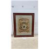 Image 1 : Framed German WWI-Era Embroidered Military Commemorative, Kaiser Wilhelm II and Soldier Portraits