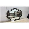 Image 1 : Ornate Wall Mirror with Dark Bronze-Tone and Gilt Style Frame, 23 × 29”