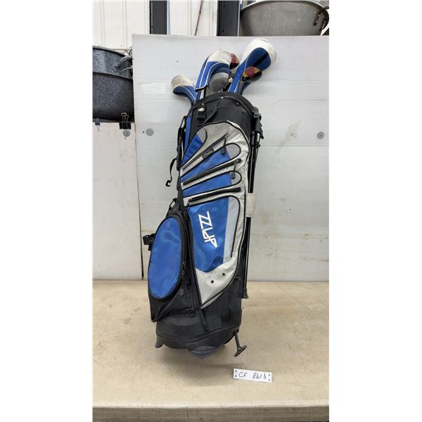 ZZLF Golf Bag with Clubs: Wilson Staff II 1, 3, 4 Woods, ZZLF 6, 8 Irons