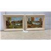 Image 1 : Pair of L.R. DeWandel 1952 Autumn Landscape Oil Paintings, 13 × 17”