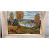 Image 3 : Pair of L.R. DeWandel 1952 Autumn Landscape Oil Paintings, 13 × 17”