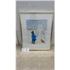 Image 1 : Michelle Palancette Watercolor: "Snowman" Framed Art, 20 × 16”