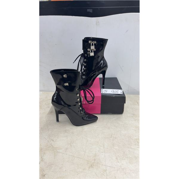 Pair Of Women’s Lace-Up Stiletto Ankle Boots, Size 7