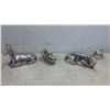 Image 11 : Ten-Piece Silver Metallic Nativity Set with Engraved Floral Patterns