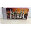 Image 1 : Ten-Piece Silver Metallic Nativity Set with Engraved Floral Patterns