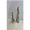 Image 3 : Ten-Piece Silver Metallic Nativity Set with Engraved Floral Patterns