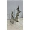Image 4 : Ten-Piece Silver Metallic Nativity Set with Engraved Floral Patterns