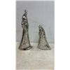 Image 5 : Ten-Piece Silver Metallic Nativity Set with Engraved Floral Patterns