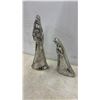 Image 6 : Ten-Piece Silver Metallic Nativity Set with Engraved Floral Patterns