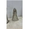 Image 7 : Ten-Piece Silver Metallic Nativity Set with Engraved Floral Patterns