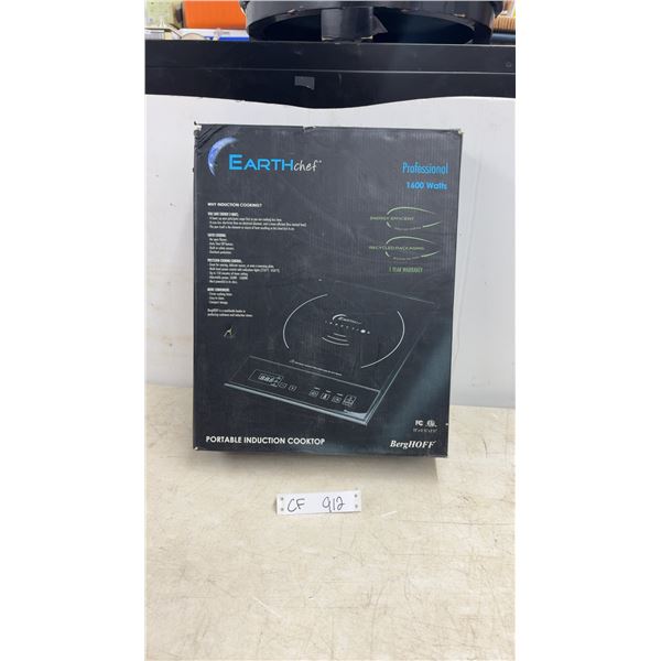 EarthChef Professional 1600-Watt Portable Induction Cooktop, 15” x 11 3/4” x 2 1/4”