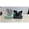 Image 1 : Silver Glitter Platform High Heels Size 5 1/2 and Black Lace-Up Ankle Boot Heels Size 7