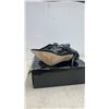 Image 6 : Silver Glitter Platform High Heels Size 5 1/2 and Black Lace-Up Ankle Boot Heels Size 7