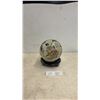 Image 1 : Vintage Japanese Satsuma Ceramic Sphere With Hand-Painted Japanese Figural Scene on Black Stand