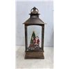 Image 3 : Battery Operated Bronze-Finished Christmas Snow Globe Lanterns with Santa, Reindeer, and Trees
