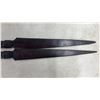 Image 4 : Pair of African Hand-Carved Wooden Figural Spears - Largest Approximately 36”