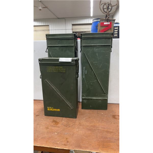 3 US Military Mortar Ammo Cans