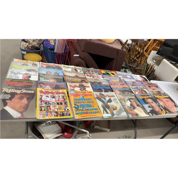 Vintage 1980s Rolling Stone Magazines Featuring Sylvester Stallone, Richard Gere, Billy Joel