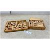 Image 1 : Vintage 1920’s Wooden Architectural Building Block Sets in Two Wooden Boxes, Assorted Shapes and