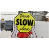 Image 4 : Vintage Pepsi "Drive SLOW Please" Boy Sign with Stand, 50” Tall