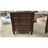 Image 11 : Pair of Dark Wood Nightstands Three-Drawer Fluted Columns with Ring Pulls, 30 × 18 1/2 × 30”