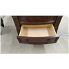 Image 6 : Pair of Dark Wood Nightstands Three-Drawer Fluted Columns with Ring Pulls, 30 × 18 1/2 × 30”