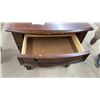 Image 9 : Pair of Dark Wood Nightstands Three-Drawer Fluted Columns with Ring Pulls, 30 × 18 1/2 × 30”