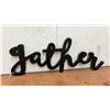 Image 2 : Black Cursive 3D Gather Wall Sign, 13 1/2 × 36” and Metal Hanging Wine Rack With Scrolled Ends