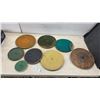 Image 1 : Collection of Antique Phonograph and Gramophone Turntable Platters and Record Mats