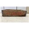 Image 2 : Vintage: Pepsi-Cola Wooden Beverage Crate 5 × 12 × 18” and Gold Colour Mesh-Wrapped Glass Seltzer