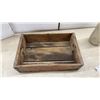 Image 3 : Vintage: Pepsi-Cola Wooden Beverage Crate 5 × 12 × 18” and Gold Colour Mesh-Wrapped Glass Seltzer