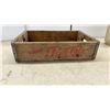 Image 5 : Vintage: Pepsi-Cola Wooden Beverage Crate 5 × 12 × 18” and Gold Colour Mesh-Wrapped Glass Seltzer